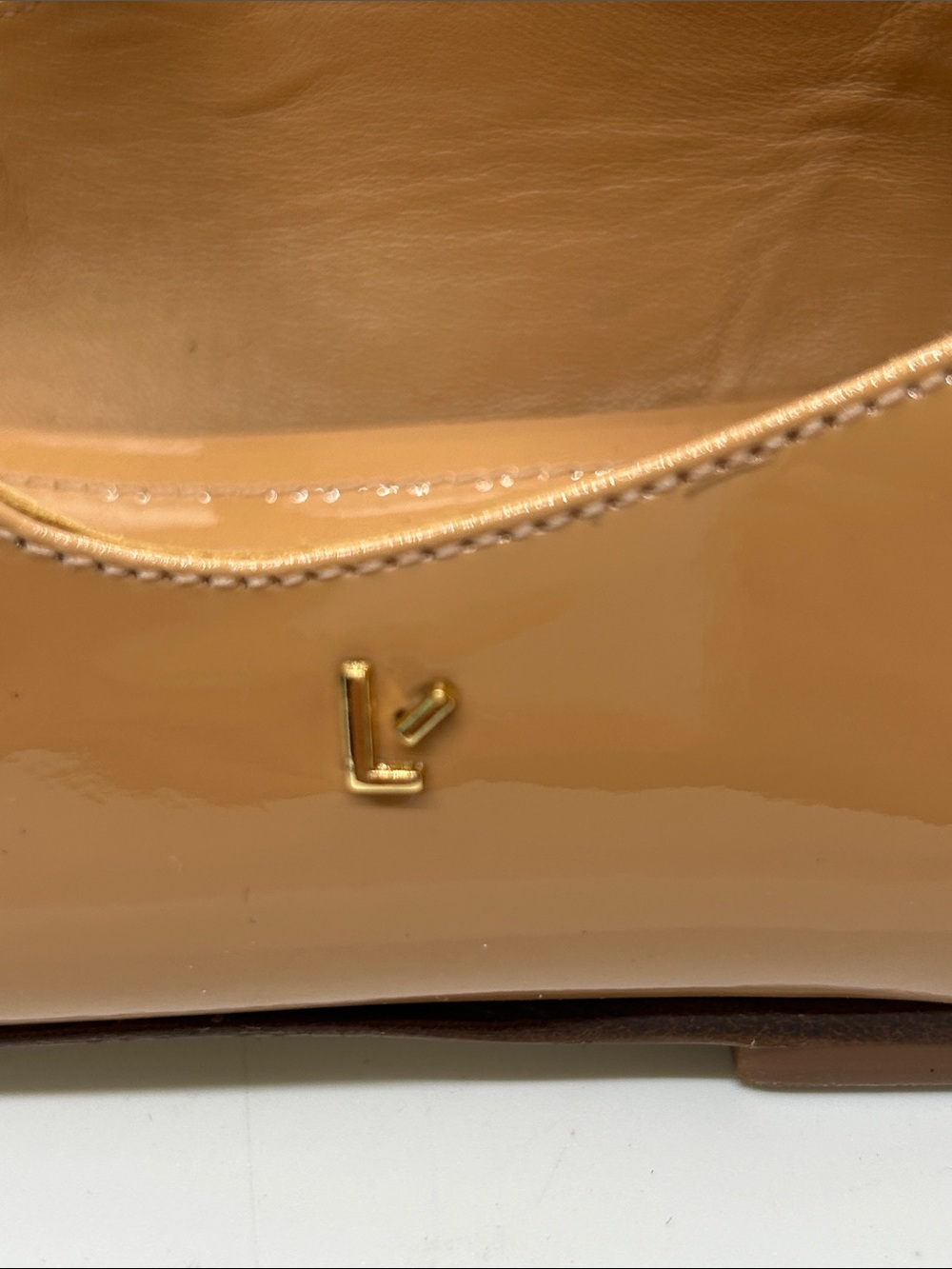 Larroude Tan Patent Blair Classic Mary Jane Ballet Flats Shoes **Size 9** 🌸🌸 - Picture 4 of 8